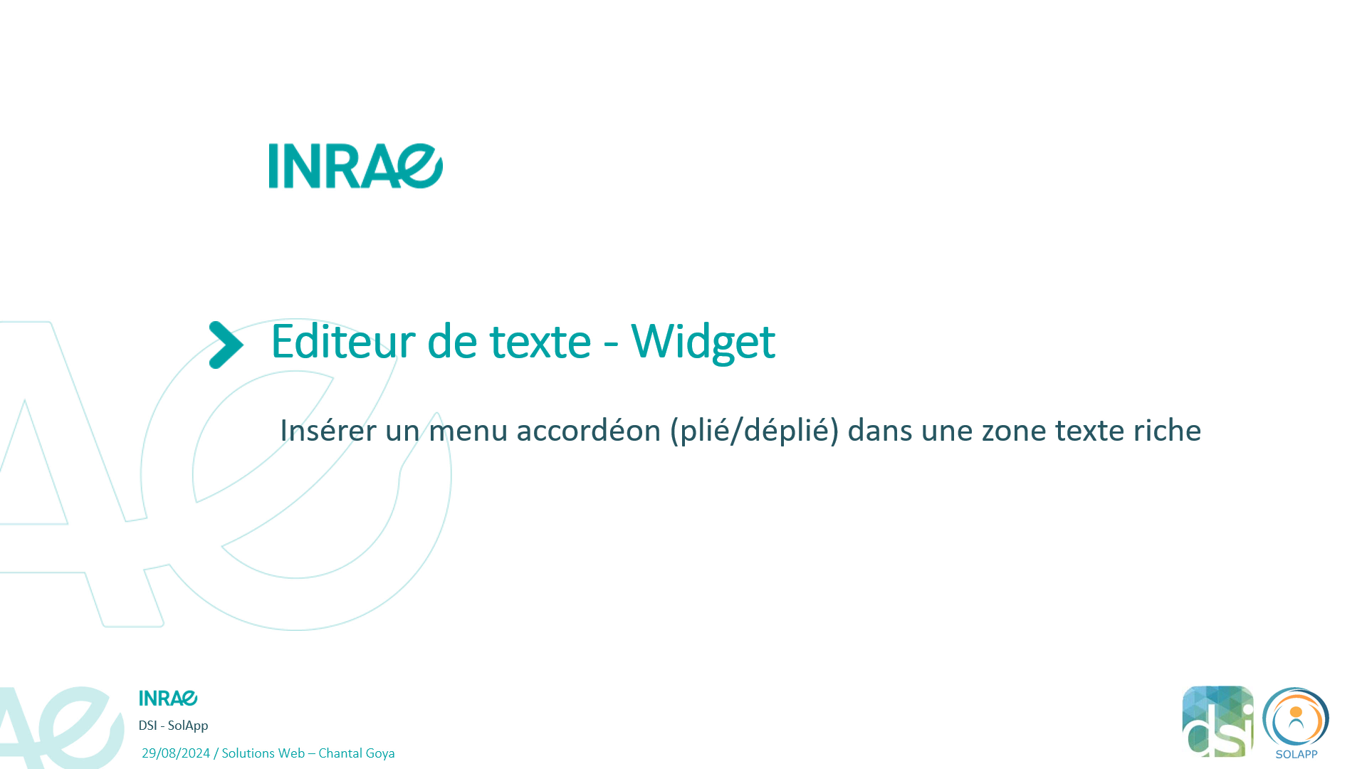 Lien vers la video du menu "Accordeon"