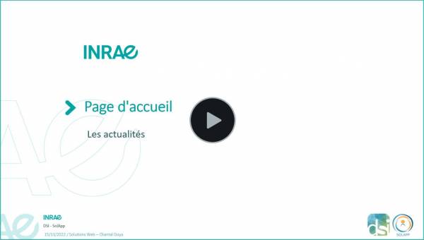 Illustration vidéo de l'affichage des actualités en page d'accueil