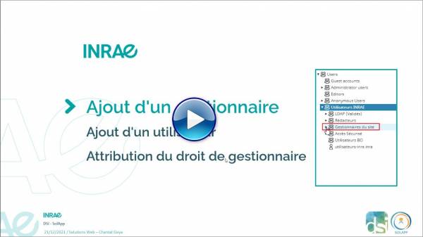 Video illustrant l'ajout d'un gestionnaire en back-office
