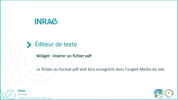 Lien vers le tutoriel d'insertion d'un fichier pdf